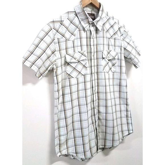 Aeropostale Authentic Fit Snap Button Mens Plaid S - Picture 4 of 8